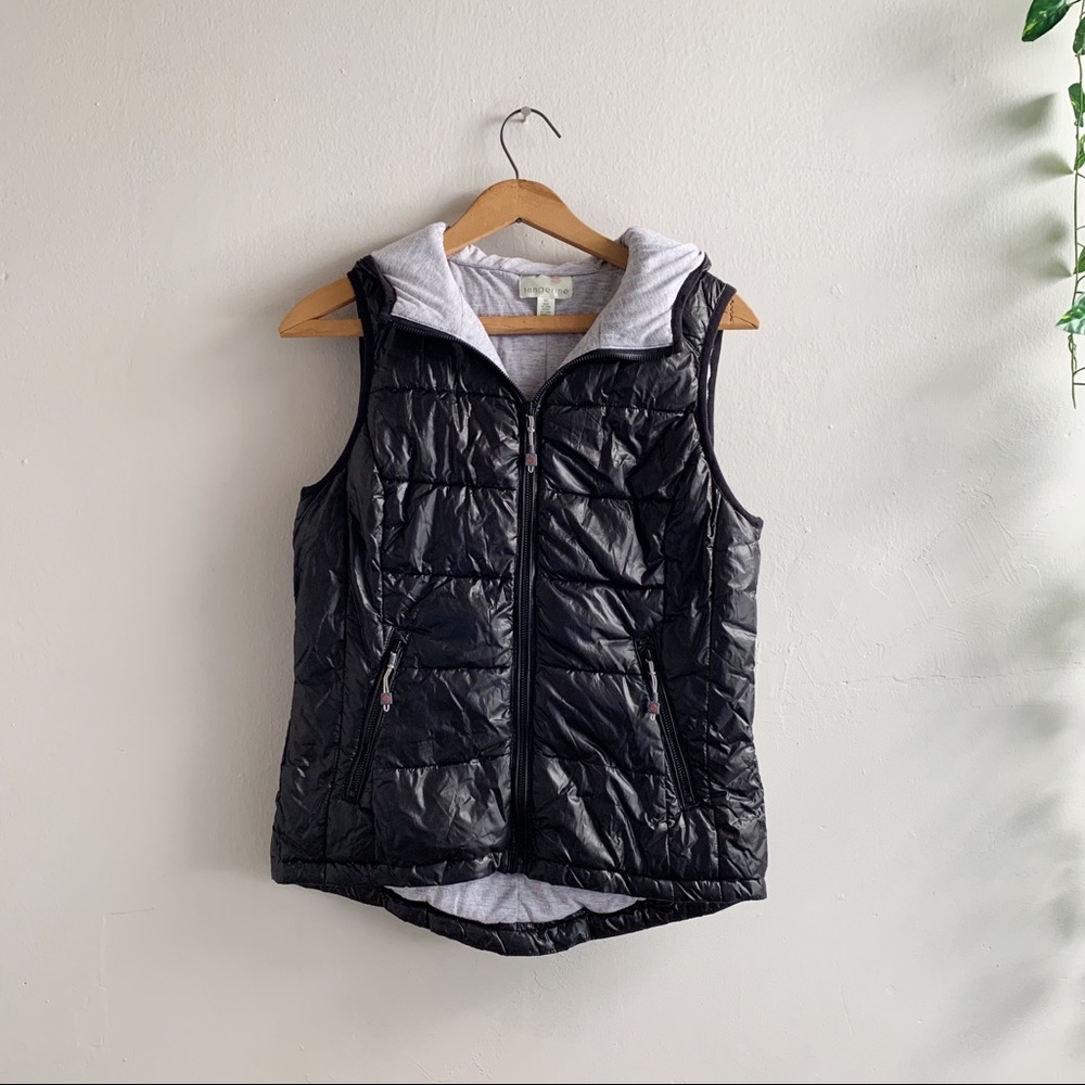 Tangerine Athletic Black Puffer Vest Sz Women’s S